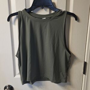 Chic Olive Sleeveless Muscle Tee